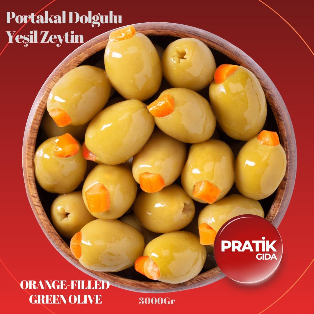 Portakal Dolgulu Yesil Zeytin